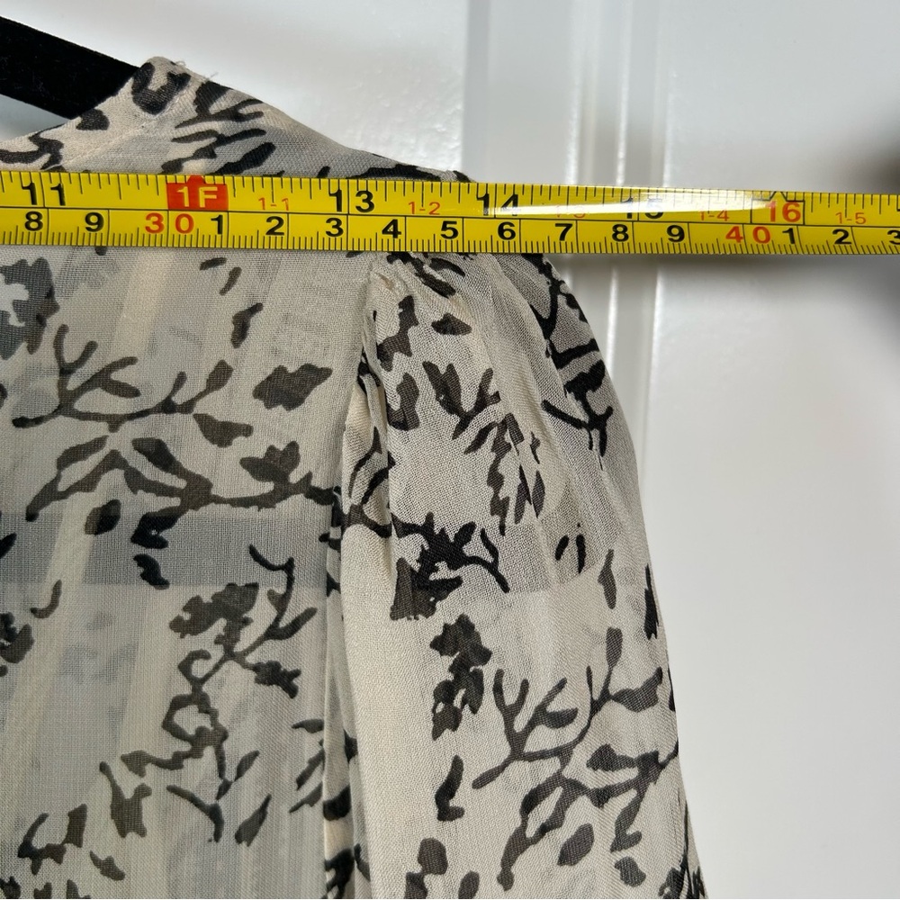 Anthropologie Talulah Cream and Black Ruched‎ Tiered Midi Dress Size XS Boho - Picture 13 of 16